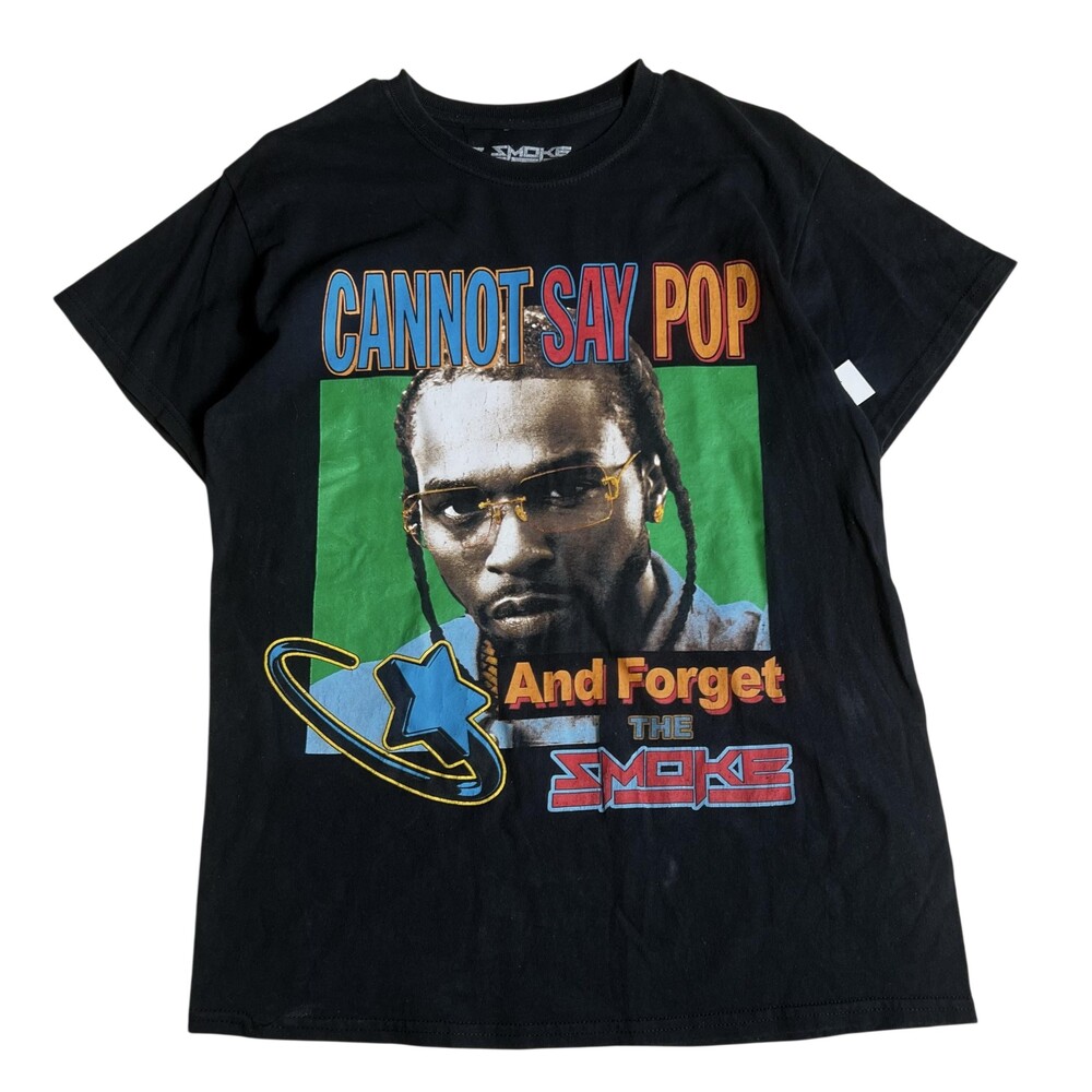 Pop Smoke Shirt Mens M Black Graphic Print Crew Neck Cotton Tagless Music